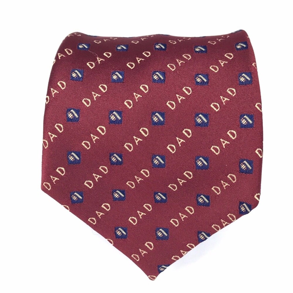 #1 Dad Father Family Father's Day Gift Red Classic Short Men's Tie Necktie 3x54" - Picture 2 of 9